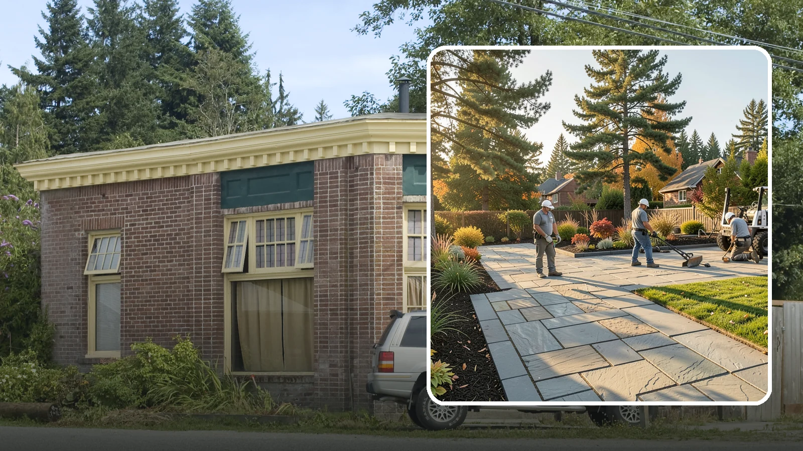 Natural Stone Paver Installation in Hamilton, Skagit County, WA - Quarried natural stone pavers in uniform thicknesses that bring one-of-a-kind character to premium Northwest patios and entries.