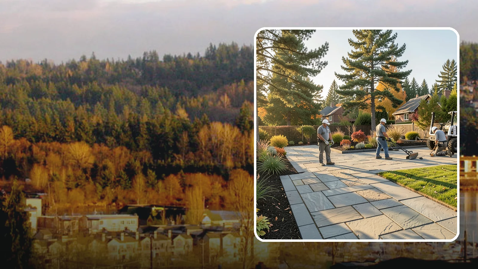 Natural Stone Paver Installation in Kenmore, King County, WA - Quarried natural stone pavers in uniform thicknesses that bring one-of-a-kind character to premium Northwest patios and entries.