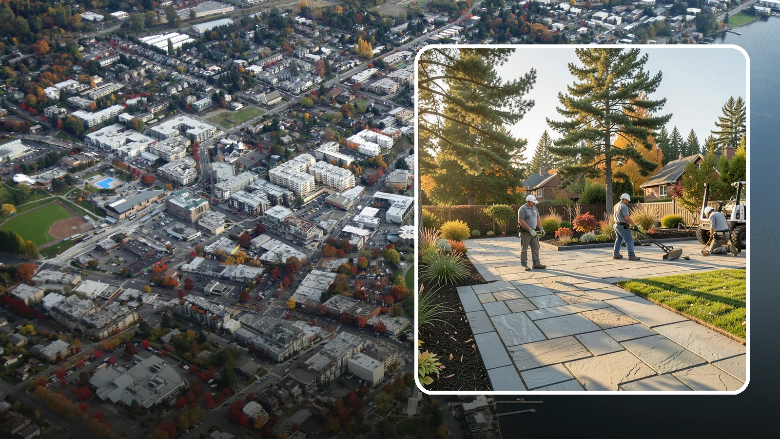 Natural Stone Paver Installation in Kirkland, King County, WA - Quarried natural stone pavers in uniform thicknesses that bring one-of-a-kind character to premium Northwest patios and entries.