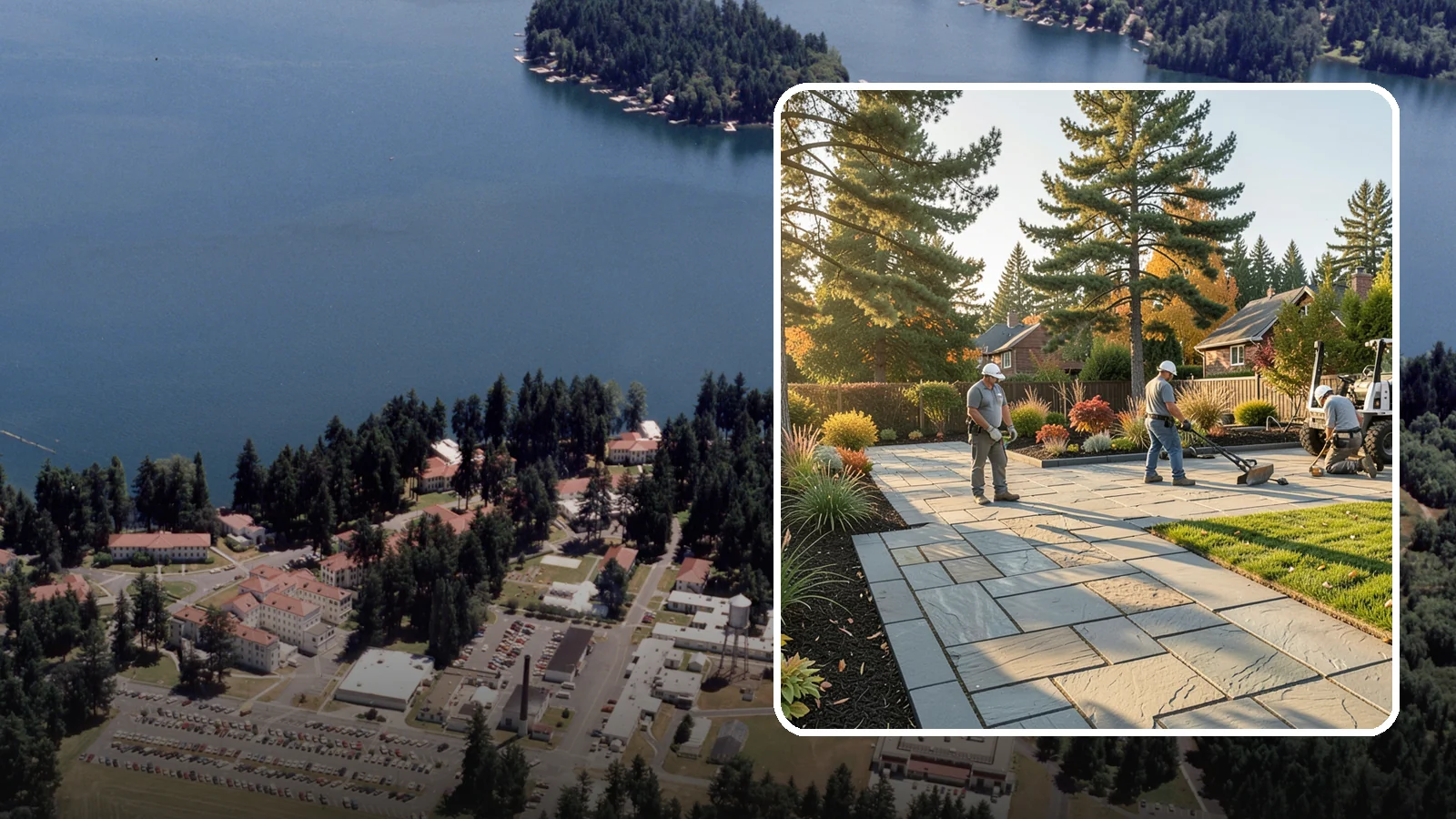 Natural Stone Paver Installation in Lakewood, Pierce County, WA - Quarried natural stone pavers in uniform thicknesses that bring one-of-a-kind character to premium Northwest patios and entries.