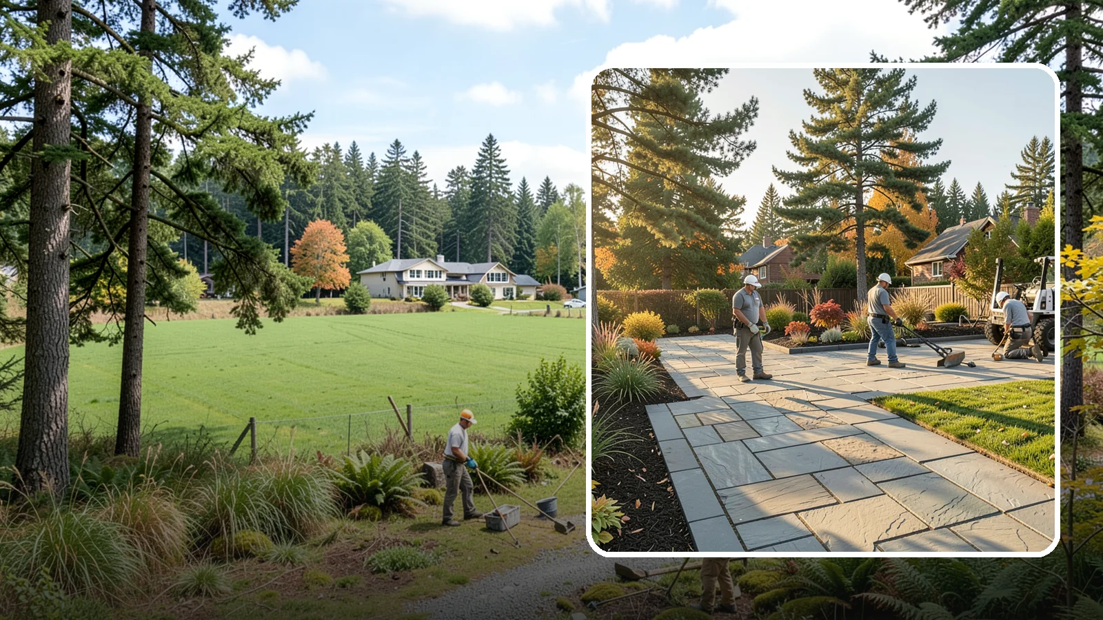Natural Stone Paver Installation in Lyman, Skagit County, WA - Quarried natural stone pavers in uniform thicknesses that bring one-of-a-kind character to premium Northwest patios and entries.