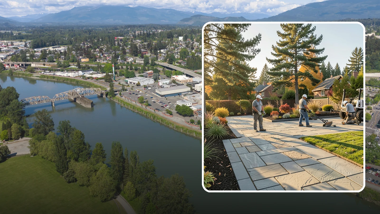 Natural Stone Paver Installation in Mount Vernon, Skagit County, WA - Quarried natural stone pavers in uniform thicknesses that bring one-of-a-kind character to premium Northwest patios and entries.