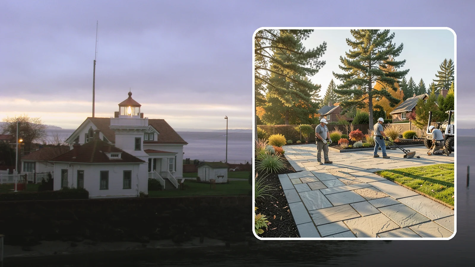 Natural Stone Paver Installation in Mukilteo, Snohomish County, WA - Quarried natural stone pavers in uniform thicknesses that bring one-of-a-kind character to premium Northwest patios and entries.