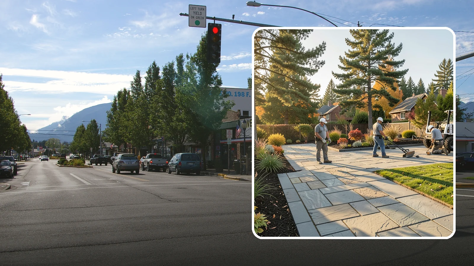 Natural Stone Paver Installation in North Bend, King County, WA - Quarried natural stone pavers in uniform thicknesses that bring one-of-a-kind character to premium Northwest patios and entries.