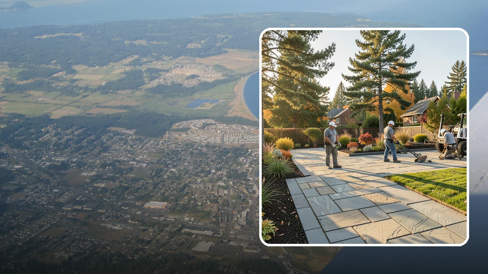 Natural Stone Paver Installation in Oak Harbor, Island County, WA - Quarried natural stone pavers in uniform thicknesses that bring one-of-a-kind character to premium Northwest patios and entries.