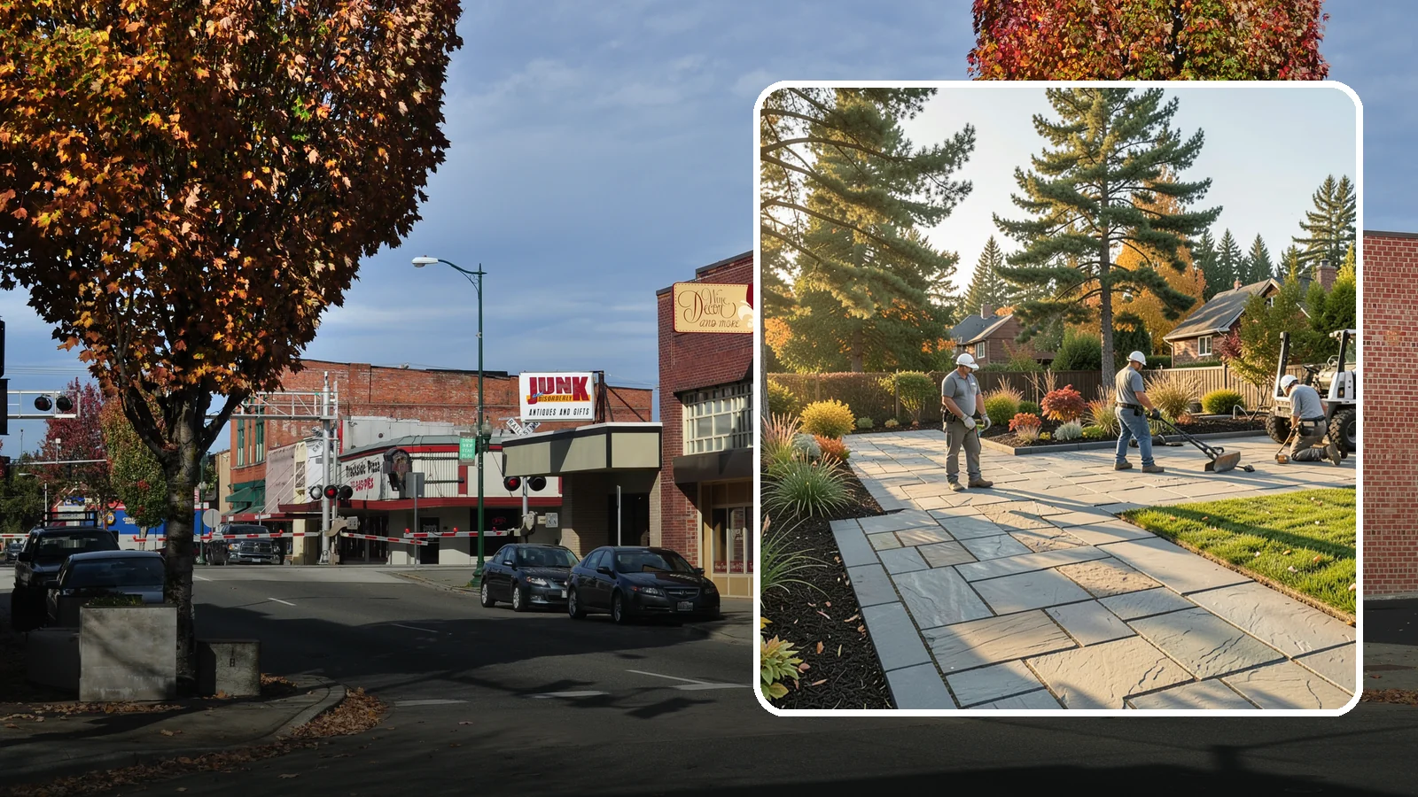 Natural Stone Paver Installation in Puyallup, Pierce County, WA - Quarried natural stone pavers in uniform thicknesses that bring one-of-a-kind character to premium Northwest patios and entries.