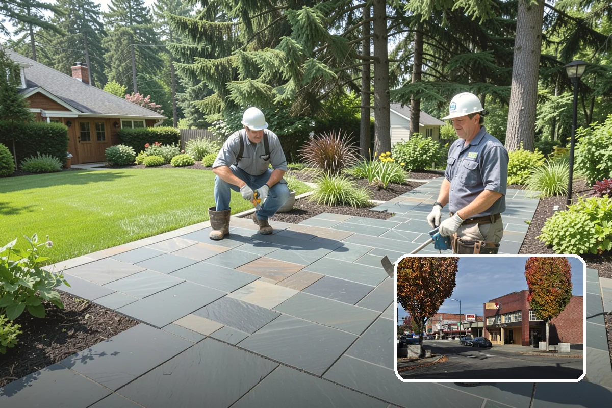 Natural Stone Paver Installation in Puyallup, Pierce County, WA - Genuine, non-repeating natural texture and color