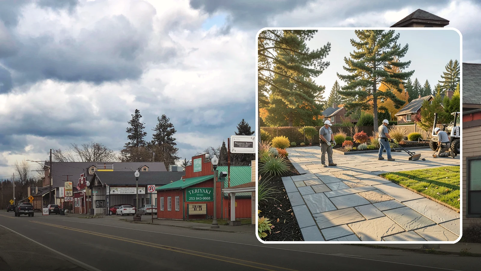 Natural Stone Paver Installation in Roy, Pierce County, WA - Quarried natural stone pavers in uniform thicknesses that bring one-of-a-kind character to premium Northwest patios and entries.