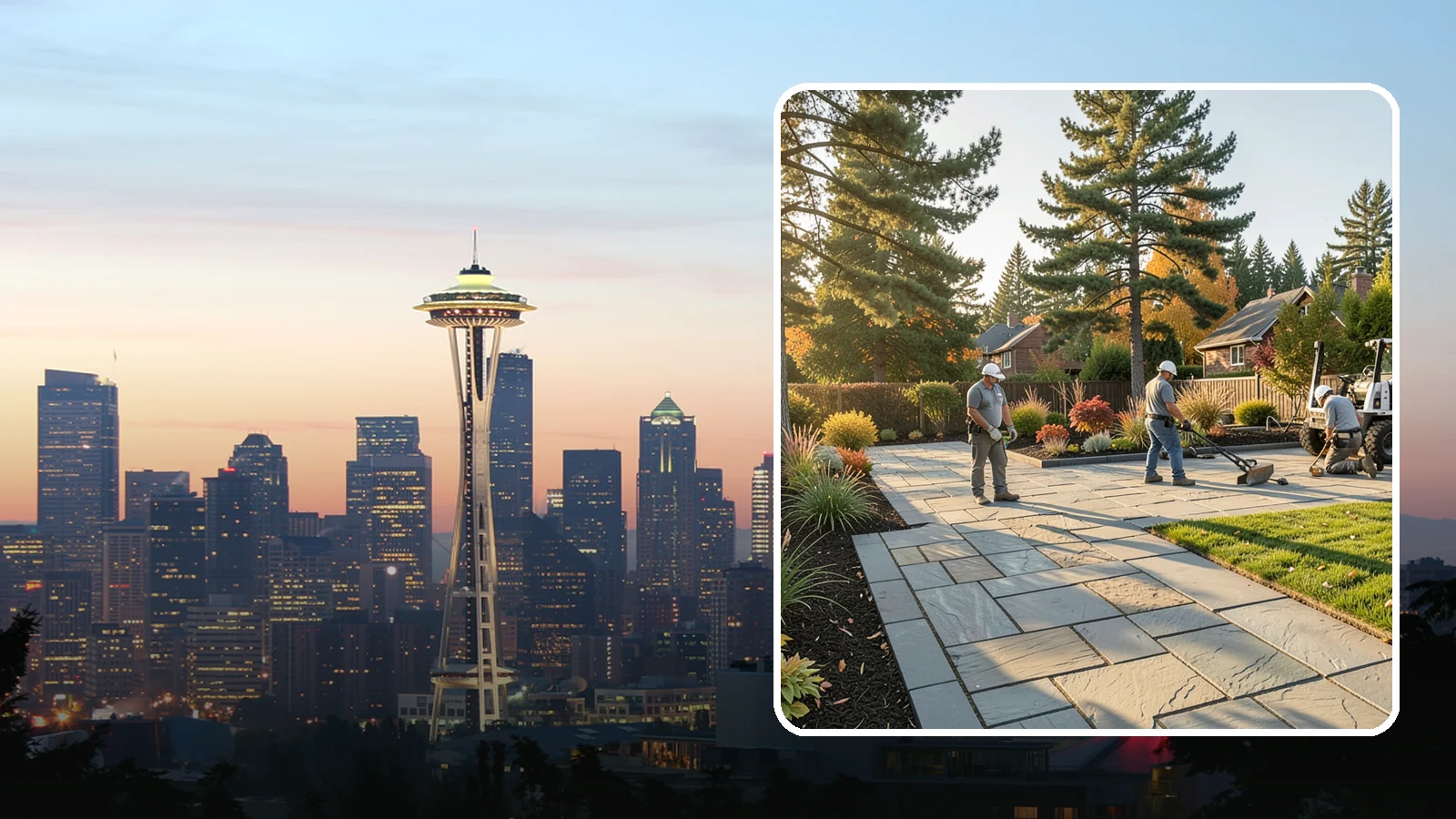 Natural Stone Paver Installation in Seattle, King County, WA - Quarried natural stone pavers in uniform thicknesses that bring one-of-a-kind character to premium Northwest patios and entries.