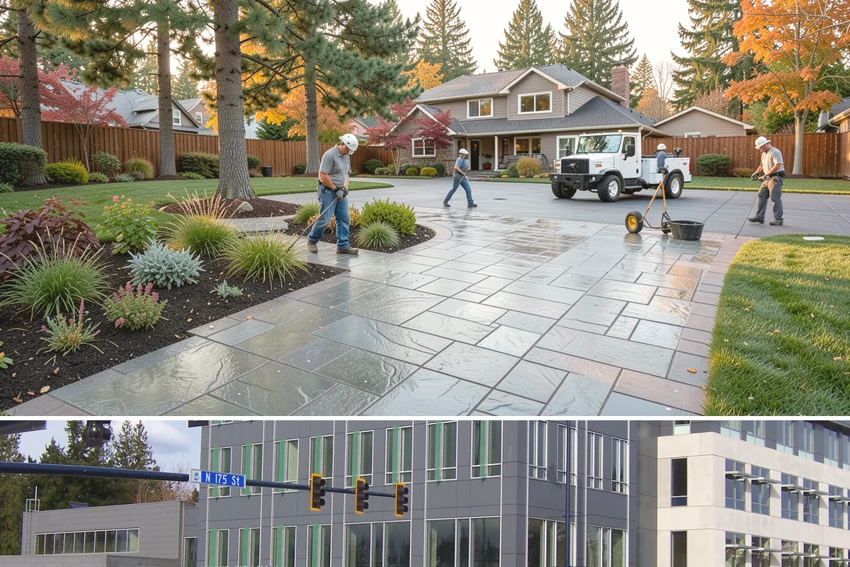 Natural Stone Paver Installation in Shoreline, King County, WA - Best set in spring through fall so bedding stays dry and any sealer cures fully before the wet season returns.
