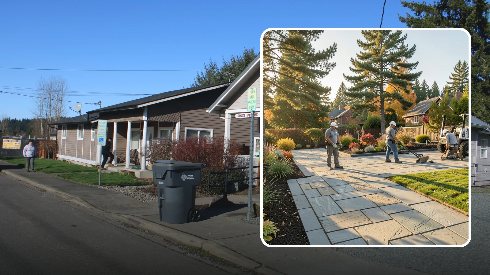 Natural Stone Paver Installation in South Prairie, Pierce County, WA - Quarried natural stone pavers in uniform thicknesses that bring one-of-a-kind character to premium Northwest patios and entries.