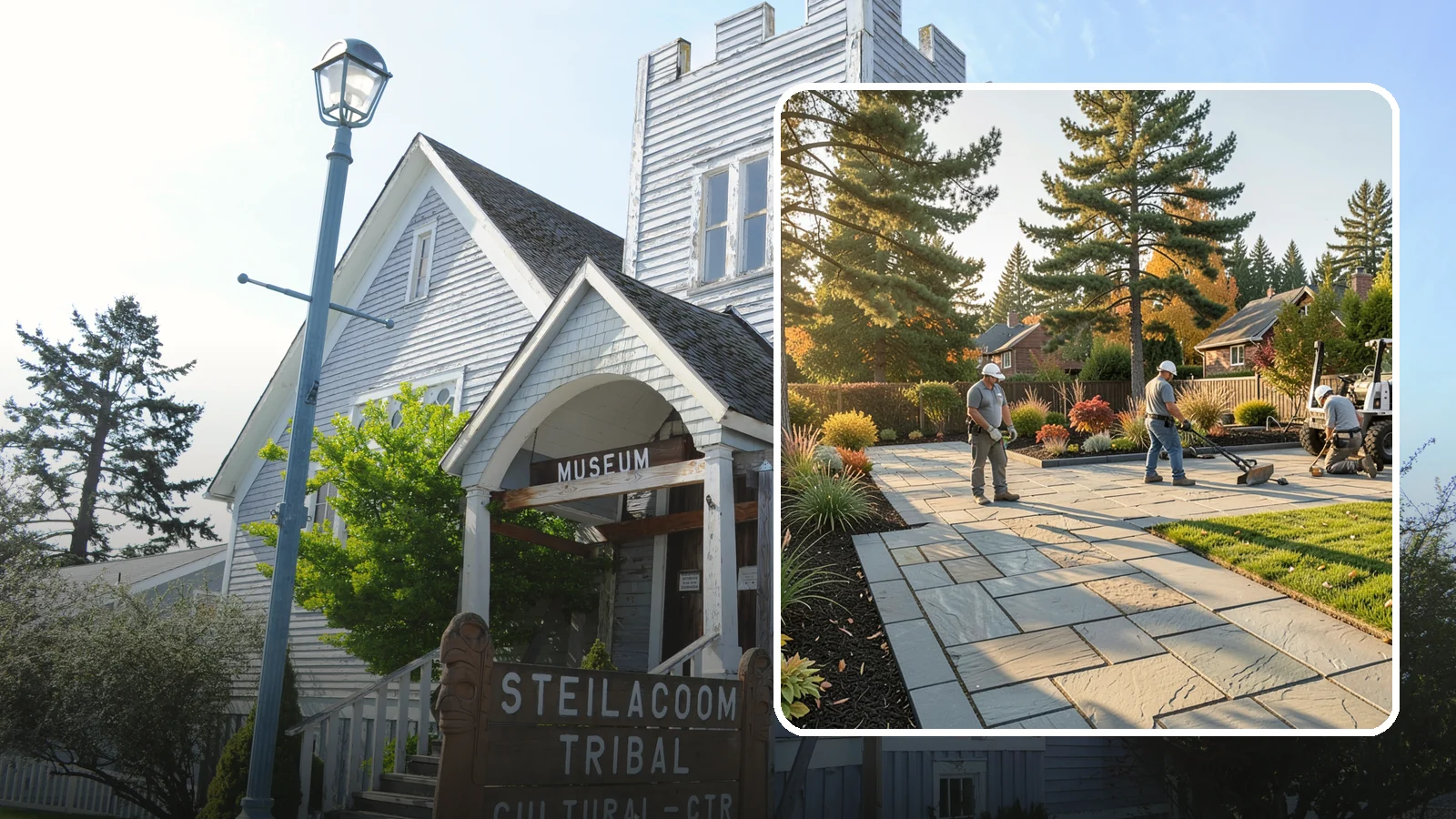 Natural Stone Paver Installation in Steilacoom, Pierce County, WA - Quarried natural stone pavers in uniform thicknesses that bring one-of-a-kind character to premium Northwest patios and entries.