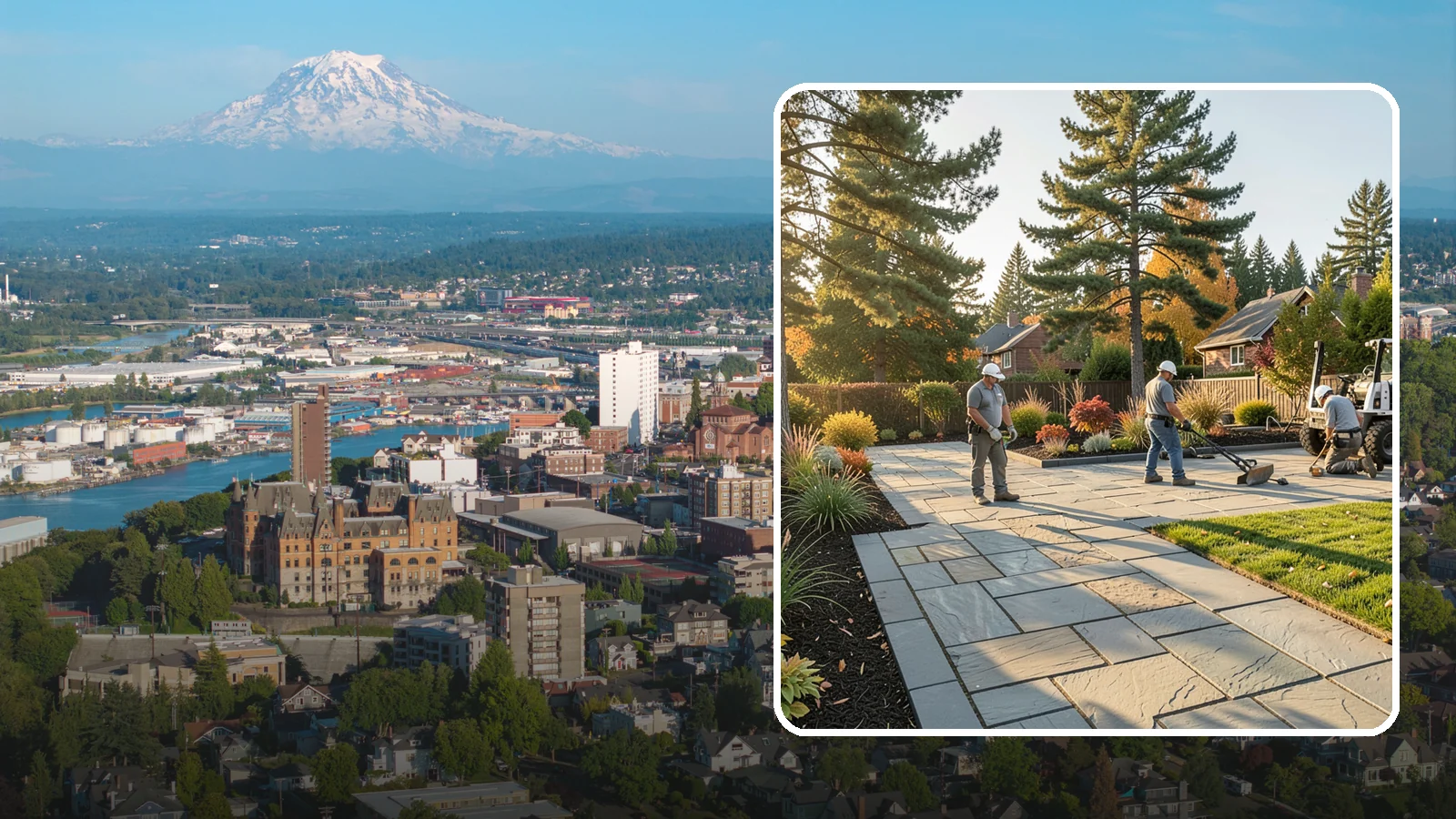 Natural Stone Paver Installation in Tacoma, Pierce County, WA - Quarried natural stone pavers in uniform thicknesses that bring one-of-a-kind character to premium Northwest patios and entries.