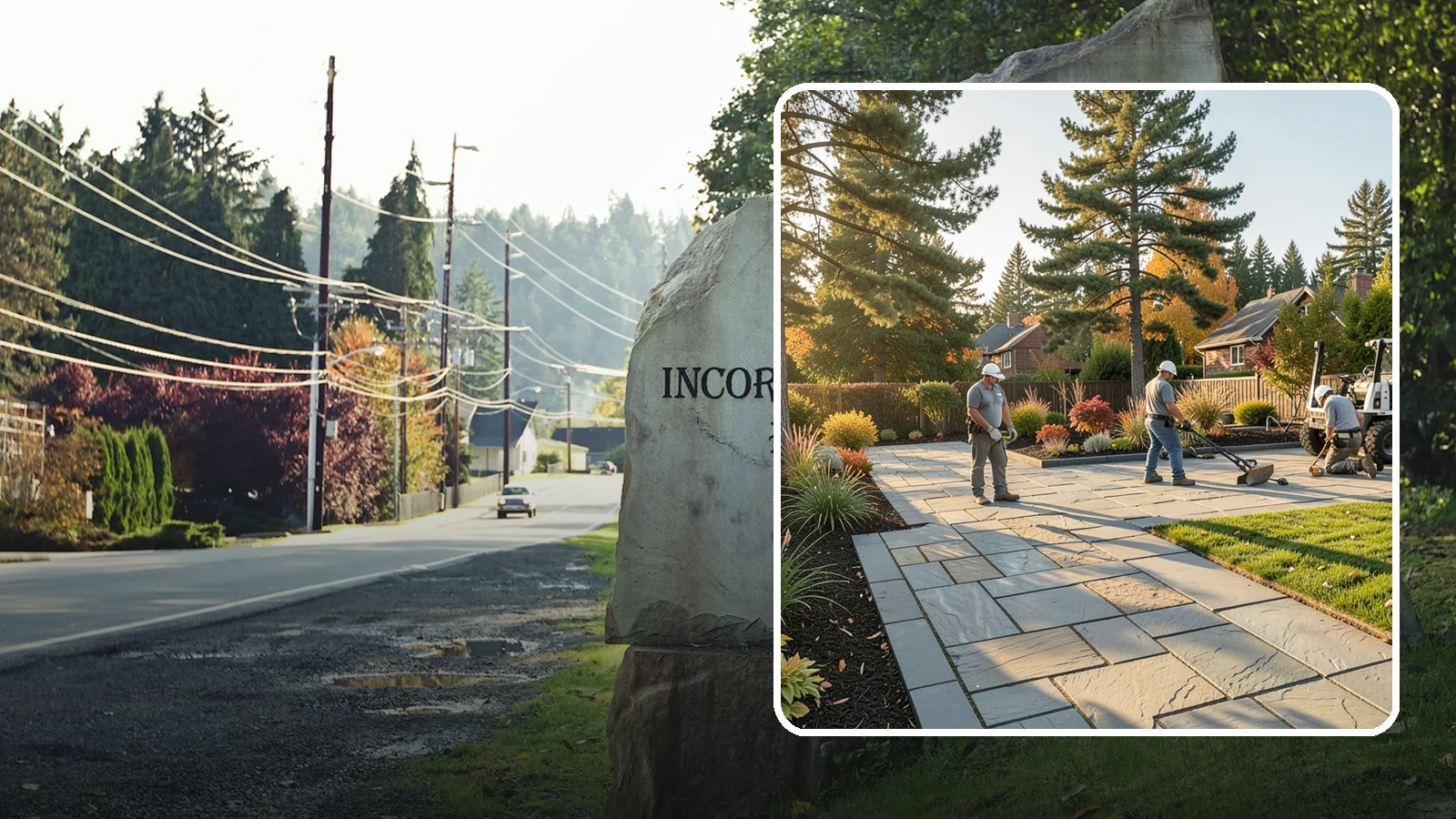 Natural Stone Paver Installation in Wilkeson, Pierce County, WA - Quarried natural stone pavers in uniform thicknesses that bring one-of-a-kind character to premium Northwest patios and entries.