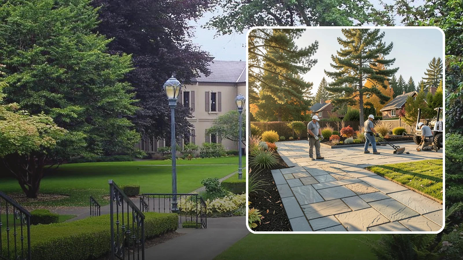 Natural Stone Paver Installation in Woodinville, King County, WA - Quarried natural stone pavers in uniform thicknesses that bring one-of-a-kind character to premium Northwest patios and entries.