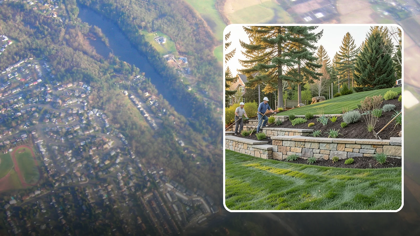 Natural Stone Retaining Wall in Algona, King County, WA - A timeless hand-built wall of quarried natural stone that adds premium character while holding back slopes in Pacific Northwest...