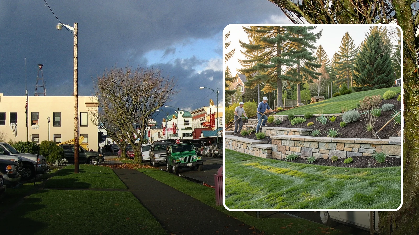 Natural Stone Retaining Wall in Arlington, Snohomish County, WA - A timeless hand-built wall of quarried natural stone that adds premium character while holding back slopes in Pacific Northwest...