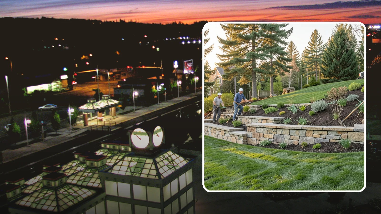 Natural Stone Retaining Wall in Auburn, King County, WA - A timeless hand-built wall of quarried natural stone that adds premium character while holding back slopes in Pacific Northwest...