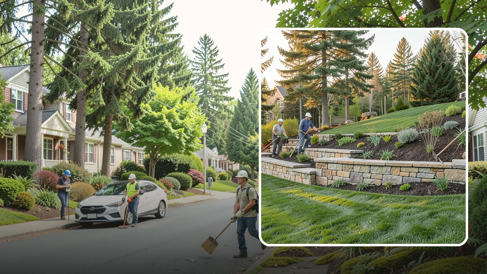 Natural Stone Retaining Wall in Beaux Arts Village, King County, WA - A timeless hand-built wall of quarried natural stone that adds premium character while holding back slopes in Pacific Northwest...