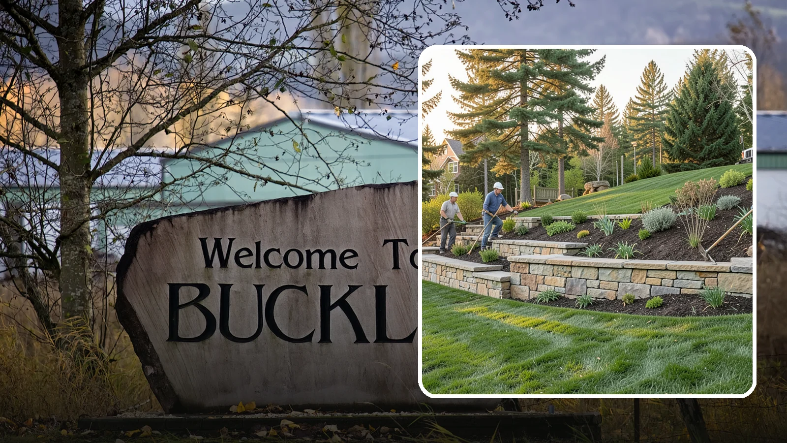 Natural Stone Retaining Wall in Buckley, Pierce County, WA - A timeless hand-built wall of quarried natural stone that adds premium character while holding back slopes in Pacific Northwest...