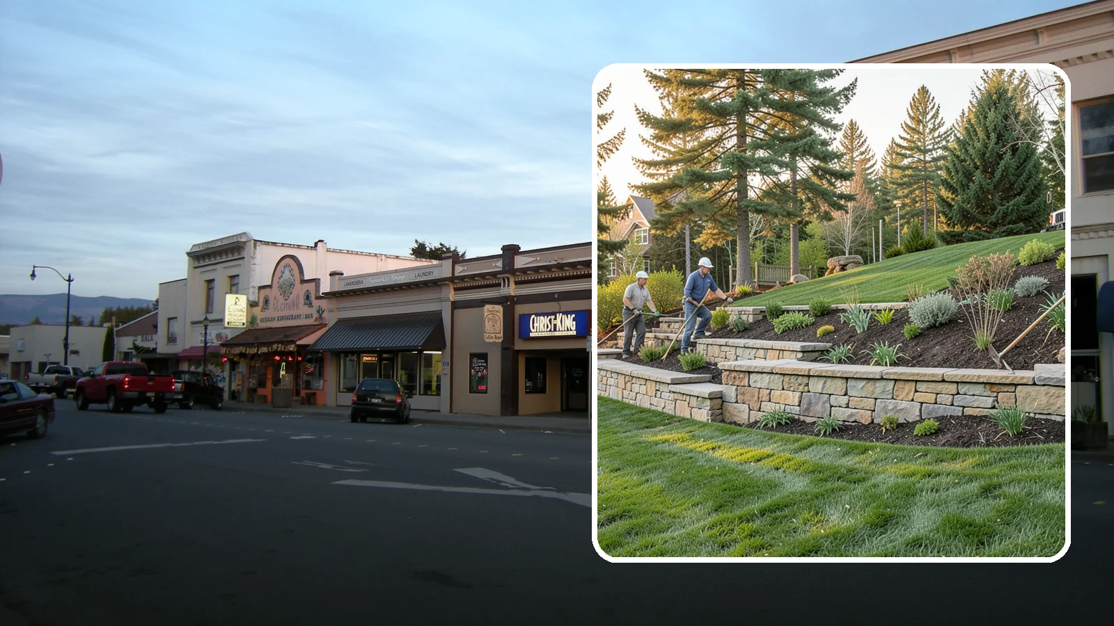 Natural Stone Retaining Wall in Burlington, Skagit County, WA - A timeless hand-built wall of quarried natural stone that adds premium character while holding back slopes in Pacific Northwest...