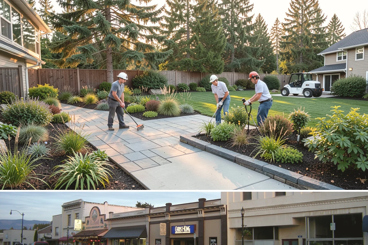Natural Stone Retaining Wall in Burlington, Skagit County, WA - Best built in the drier spring and summer months when stone setting and mortar-free fitting go smoothly across the Puget Sound...