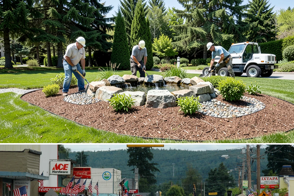Natural Stone Retaining Wall in Carnation, King County, WA - Best built in the drier spring and summer months when stone setting and mortar-free fitting go smoothly across the Puget Sound...
