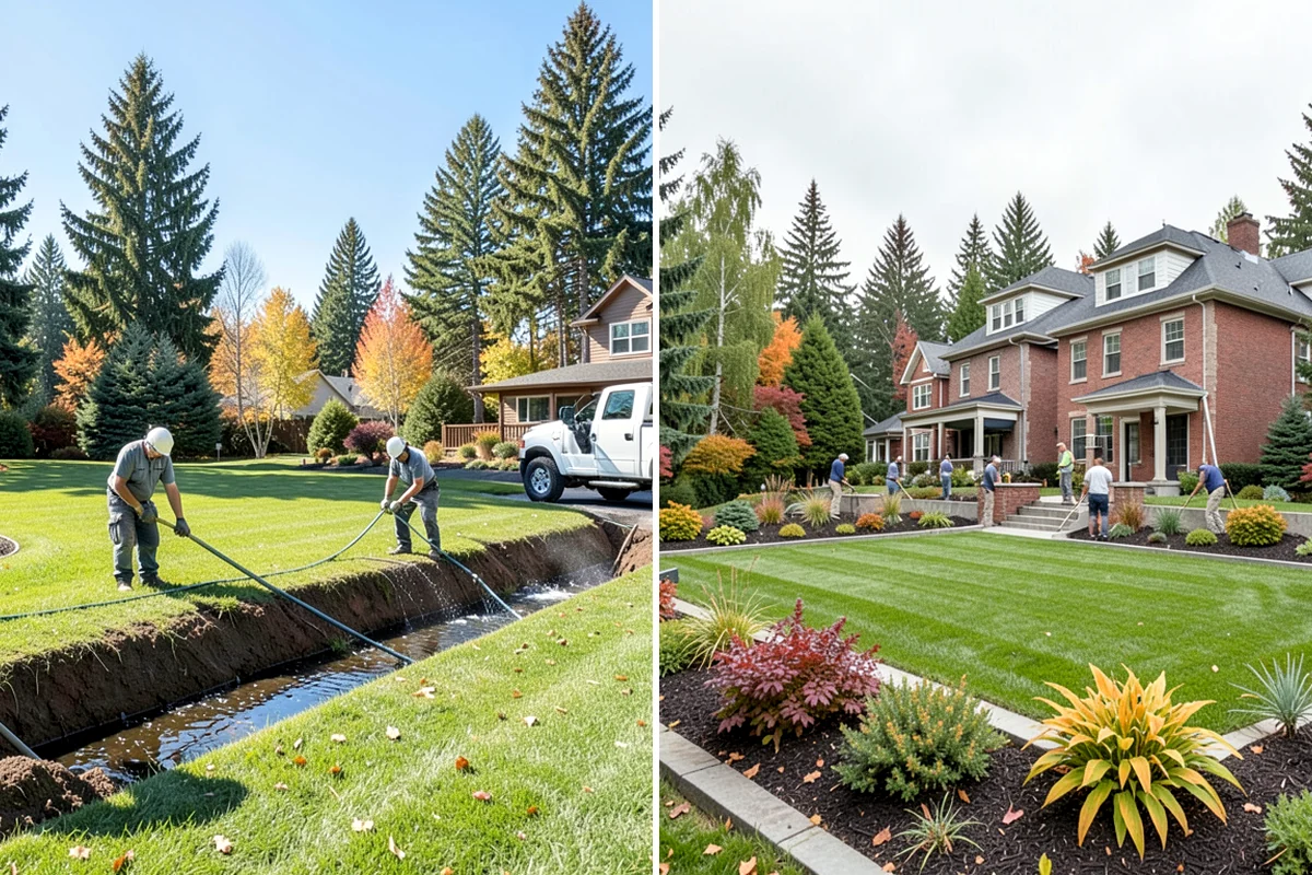 Natural Stone Retaining Wall in Concrete, Skagit County, WA - Excavate and shape the slope