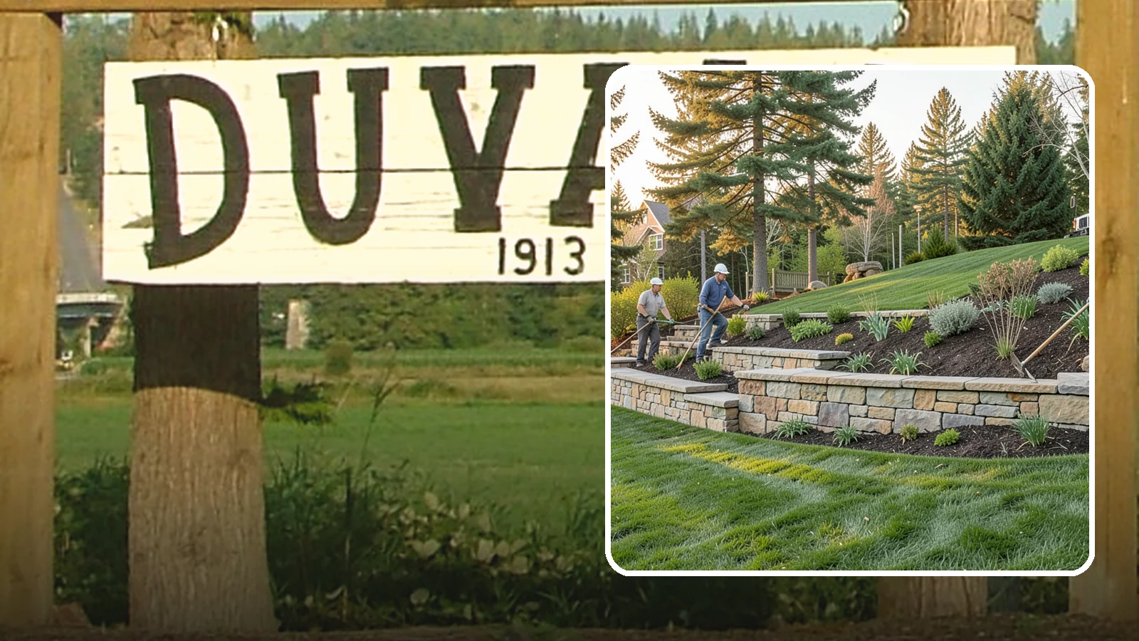 Natural Stone Retaining Wall in Duvall, King County, WA - A timeless hand-built wall of quarried natural stone that adds premium character while holding back slopes in Pacific Northwest...
