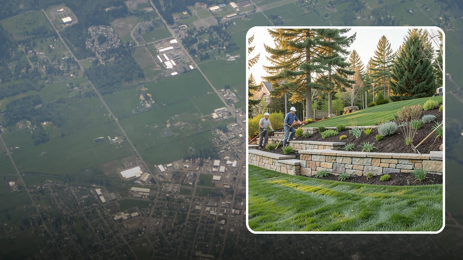 Natural Stone Retaining Wall in Enumclaw, King County, WA - A timeless hand-built wall of quarried natural stone that adds premium character while holding back slopes in Pacific Northwest...