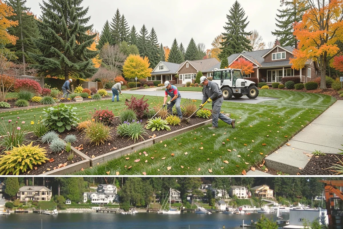 Natural Stone Retaining Wall in Gig Harbor, Pierce County, WA - Best built in the drier spring and summer months when stone setting and mortar-free fitting go smoothly across the Puget Sound...