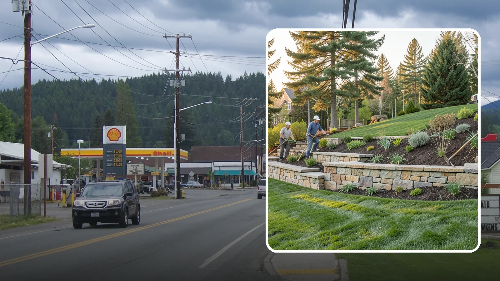 Natural Stone Retaining Wall in Granite Falls, Snohomish County, WA - A timeless hand-built wall of quarried natural stone that adds premium character while holding back slopes in Pacific Northwest...