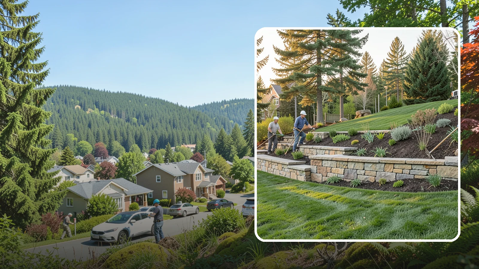 Natural Stone Retaining Wall in Index, Snohomish County, WA - A timeless hand-built wall of quarried natural stone that adds premium character while holding back slopes in Pacific Northwest...