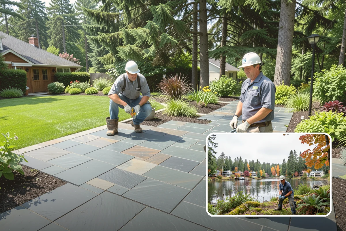 Natural Stone Retaining Wall in La Conner, Skagit County, WA - Distinctive, high-end natural appearance