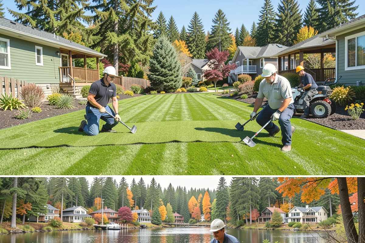 Natural Stone Retaining Wall in La Conner, Skagit County, WA - Best built in the drier spring and summer months when stone setting and mortar-free fitting go smoothly across the Puget Sound...
