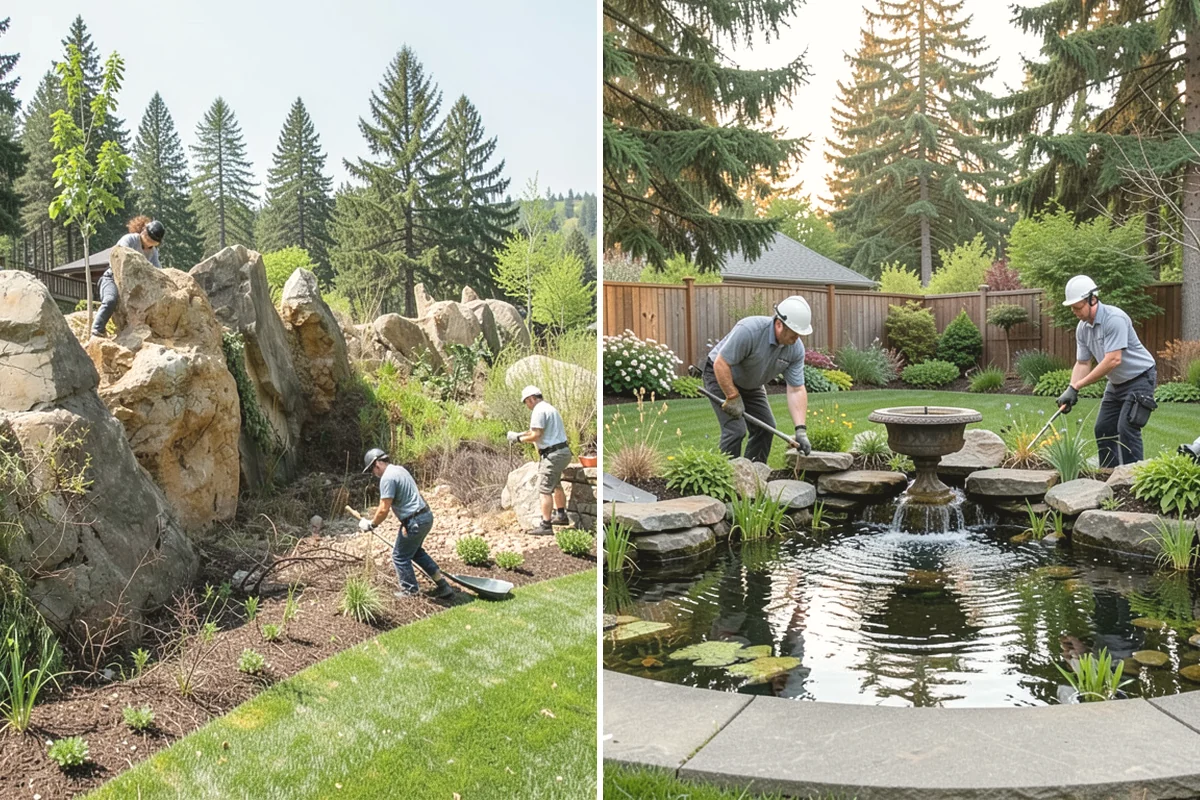 Natural Stone Retaining Wall in Lake Stevens, Snohomish County, WA - Excavate and shape the slope