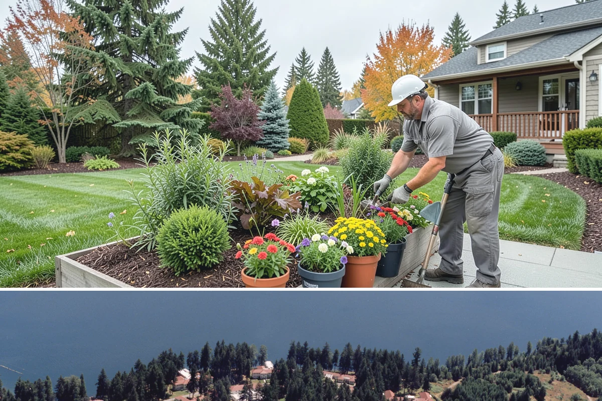 Natural Stone Retaining Wall in Lakewood, Pierce County, WA - Best built in the drier spring and summer months when stone setting and mortar-free fitting go smoothly across the Puget Sound...