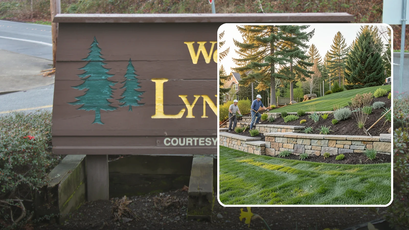 Natural Stone Retaining Wall in Lynnwood, Snohomish County, WA - A timeless hand-built wall of quarried natural stone that adds premium character while holding back slopes in Pacific Northwest...