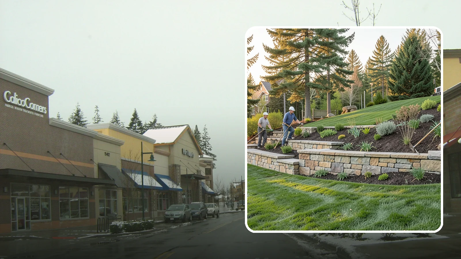 Natural Stone Retaining Wall in Mill Creek, Snohomish County, WA - A timeless hand-built wall of quarried natural stone that adds premium character while holding back slopes in Pacific Northwest...