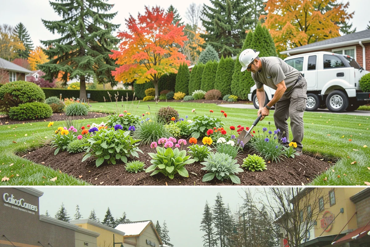 Natural Stone Retaining Wall in Mill Creek, Snohomish County, WA - Best built in the drier spring and summer months when stone setting and mortar-free fitting go smoothly across the Puget Sound...