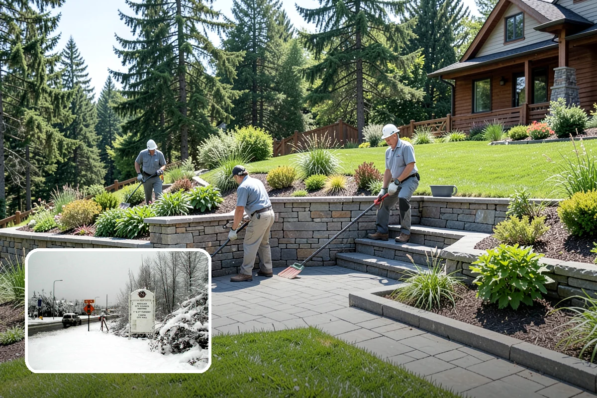 Natural Stone Retaining Wall in Newcastle, King County, WA - Distinctive, high-end natural appearance