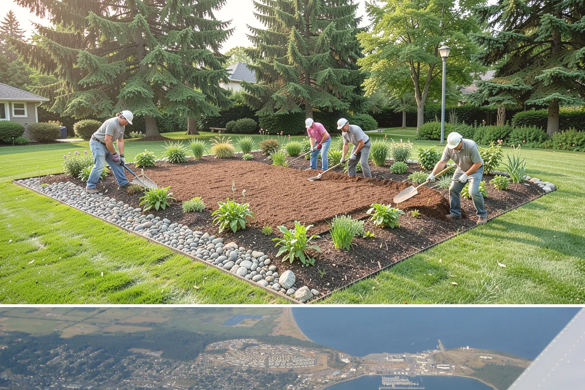 Natural Stone Retaining Wall in Oak Harbor, Island County, WA - Best built in the drier spring and summer months when stone setting and mortar-free fitting go smoothly across the Puget Sound...