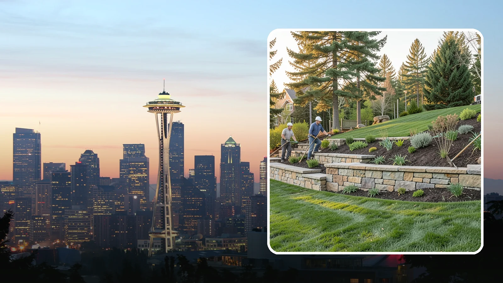 Natural Stone Retaining Wall in Seattle, King County, WA - A timeless hand-built wall of quarried natural stone that adds premium character while holding back slopes in Pacific Northwest...