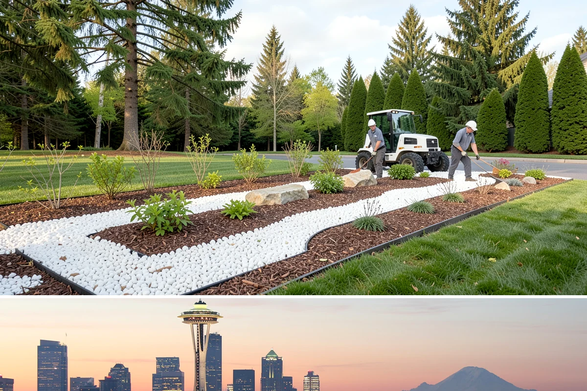 Natural Stone Retaining Wall in Seattle, King County, WA - Best built in the drier spring and summer months when stone setting and mortar-free fitting go smoothly across the Puget Sound...