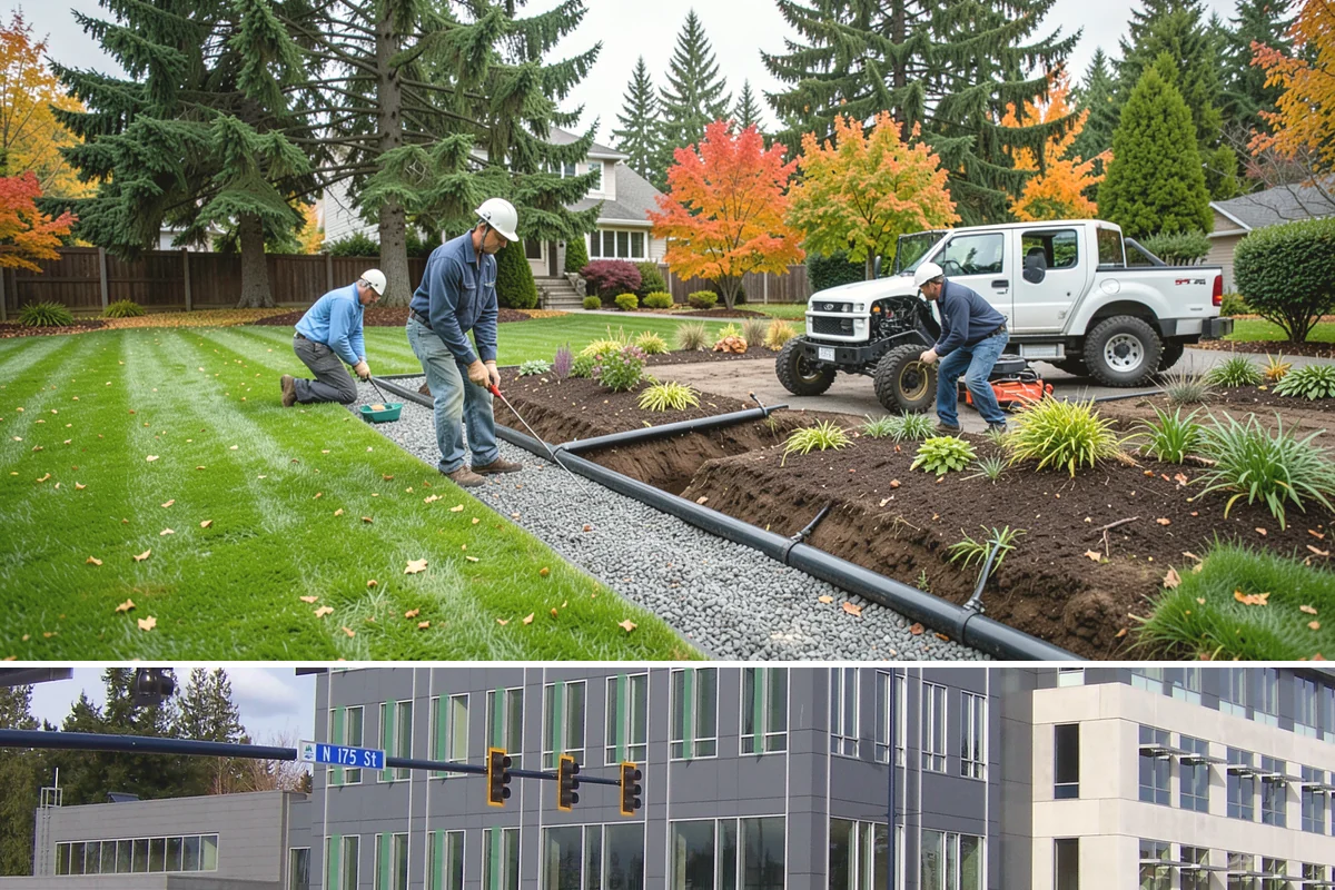 Natural Stone Retaining Wall in Shoreline, King County, WA - Best built in the drier spring and summer months when stone setting and mortar-free fitting go smoothly across the Puget Sound...
