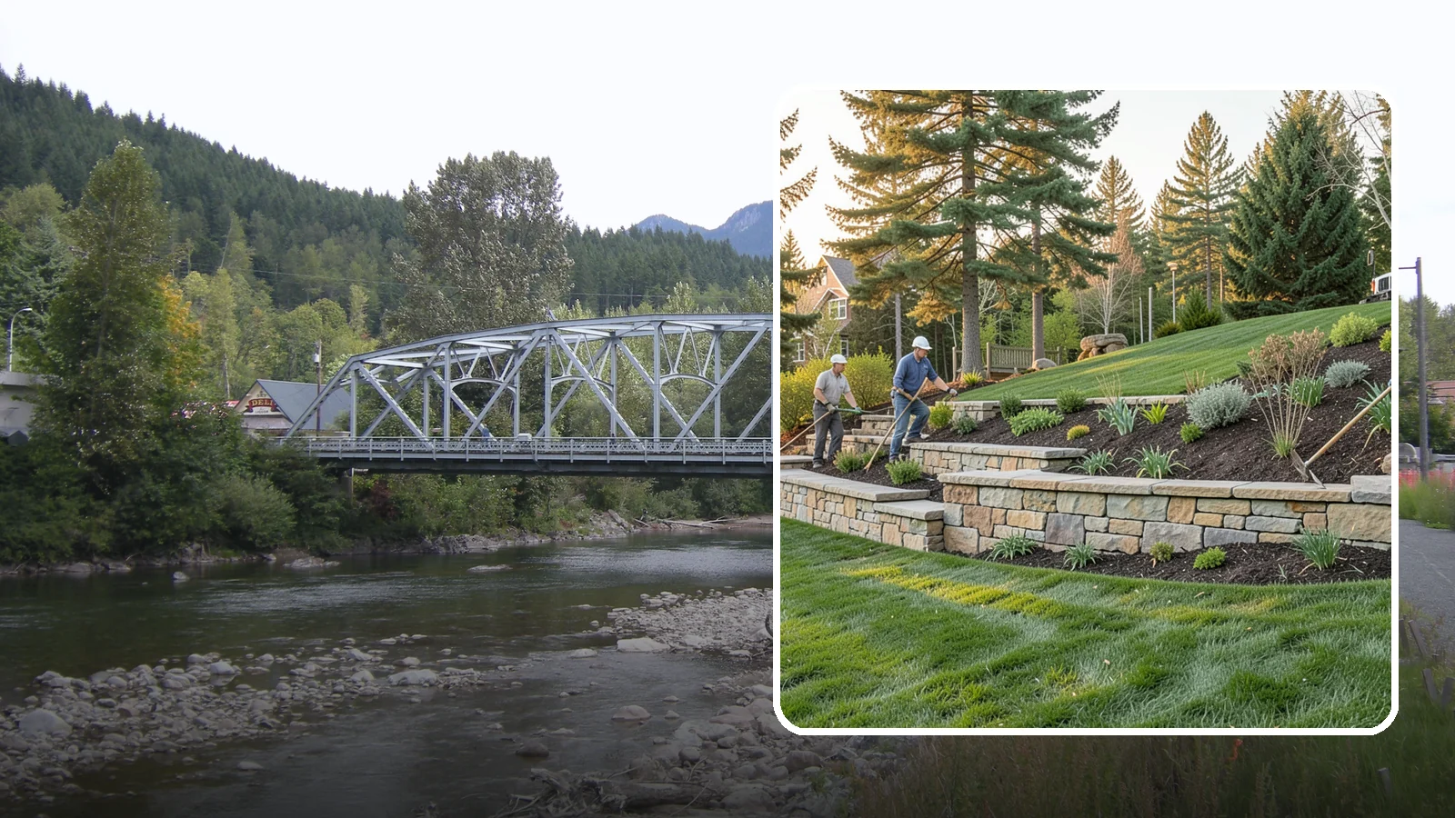 Natural Stone Retaining Wall in Skykomish, King County, WA - A timeless hand-built wall of quarried natural stone that adds premium character while holding back slopes in Pacific Northwest...