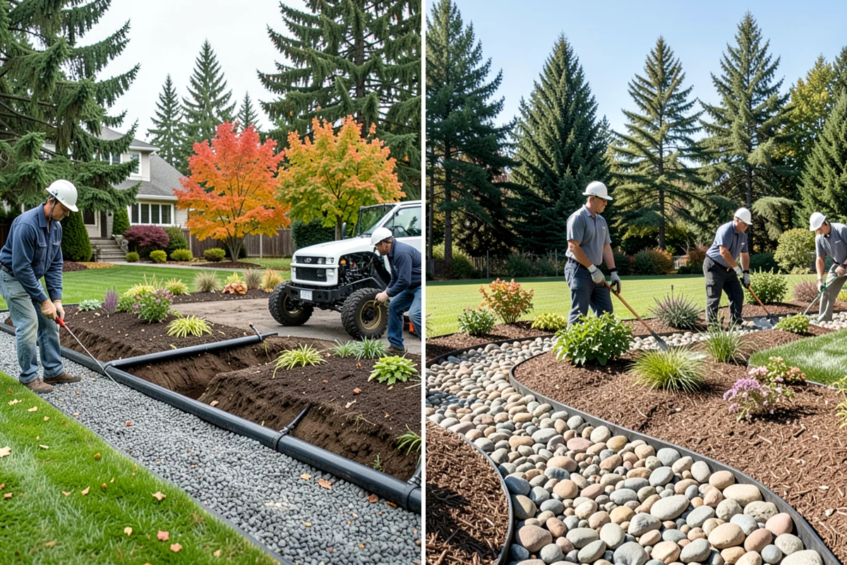 Natural Stone Retaining Wall in Snoqualmie, King County, WA - Excavate and shape the slope