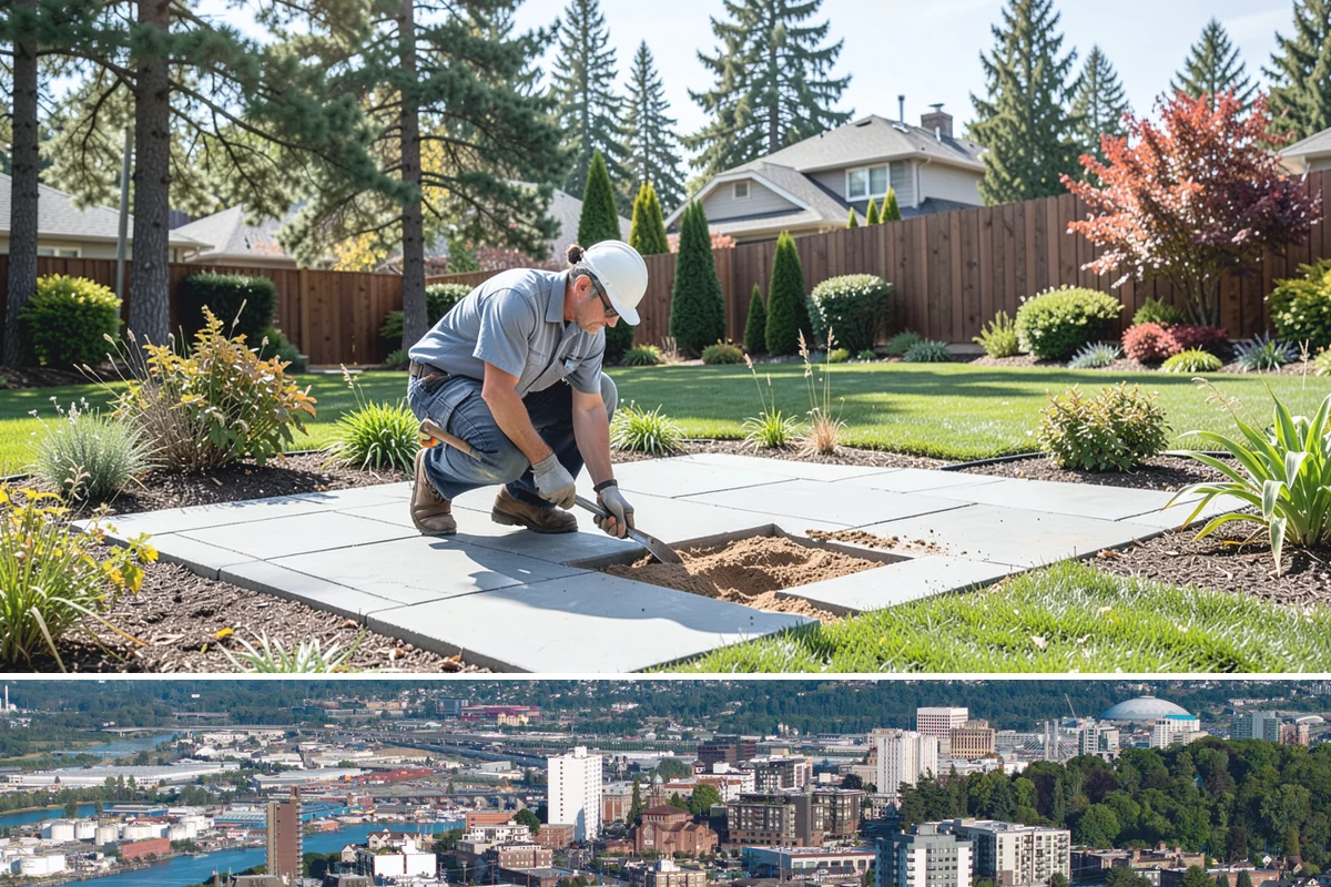 Natural Stone Retaining Wall in Tacoma, Pierce County, WA - Best built in the drier spring and summer months when stone setting and mortar-free fitting go smoothly across the Puget Sound...