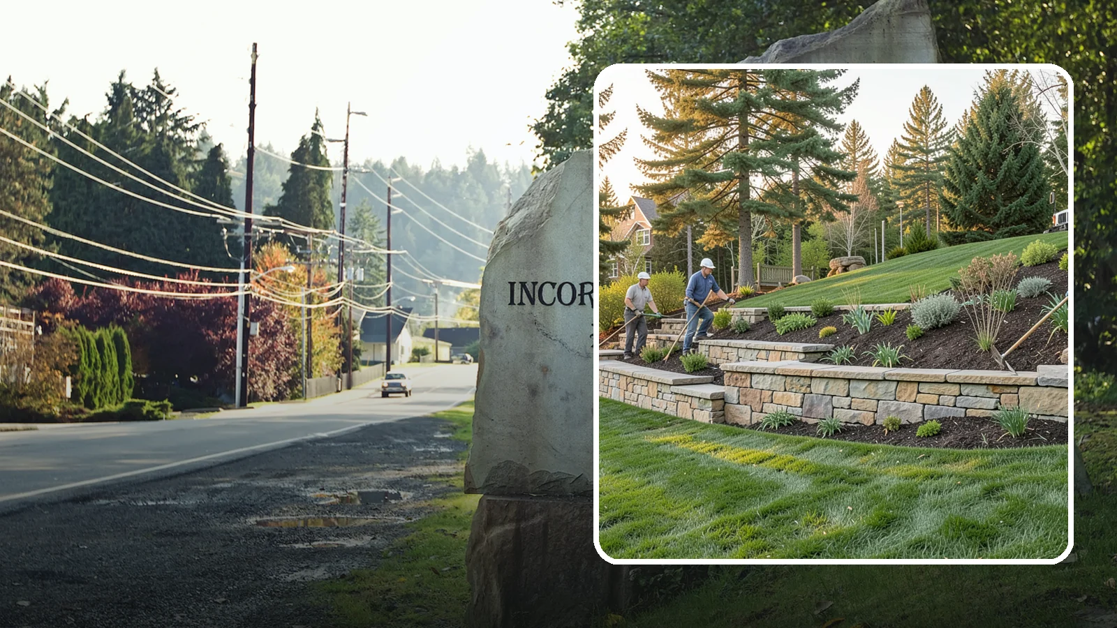 Natural Stone Retaining Wall in Wilkeson, Pierce County, WA - A timeless hand-built wall of quarried natural stone that adds premium character while holding back slopes in Pacific Northwest...