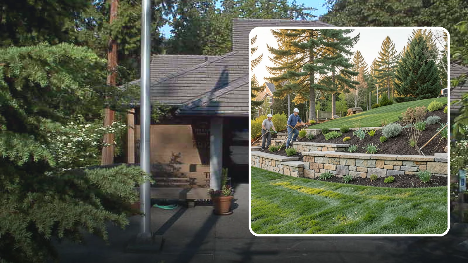 Natural Stone Retaining Wall in Yarrow Point, King County, WA - A timeless hand-built wall of quarried natural stone that adds premium character while holding back slopes in Pacific Northwest...